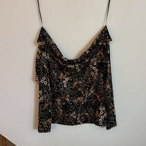 Off Shoulder H&M Floral Silky Shirt